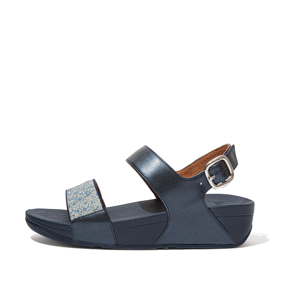 Fitflop Womens Sandals - Lulu Shimmer Back-strap - Navy - 496-ODXUCT